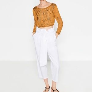 Zara Embroidered Crop Top